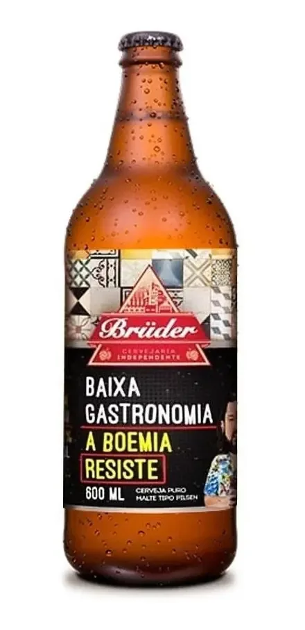 Cerveja Bruder Pilsen Artesanal 600ml Zero Açúcar Baixa Gastronomia