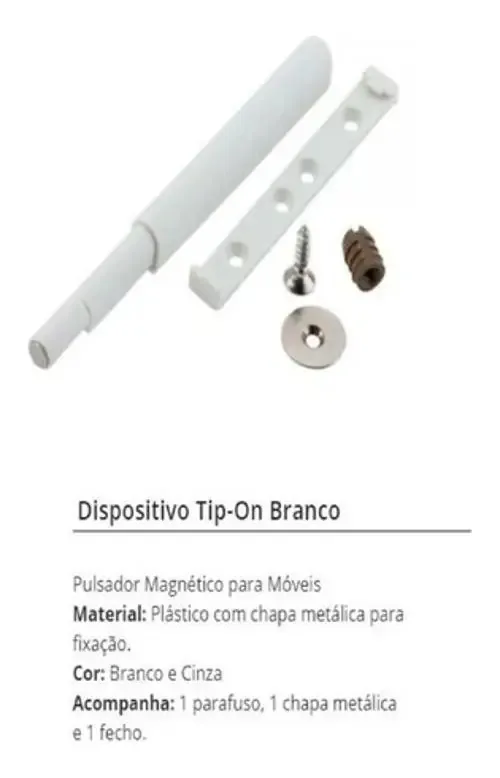 Pulsador Magnético (tip On) Portas E Gavetas 8 Unidade