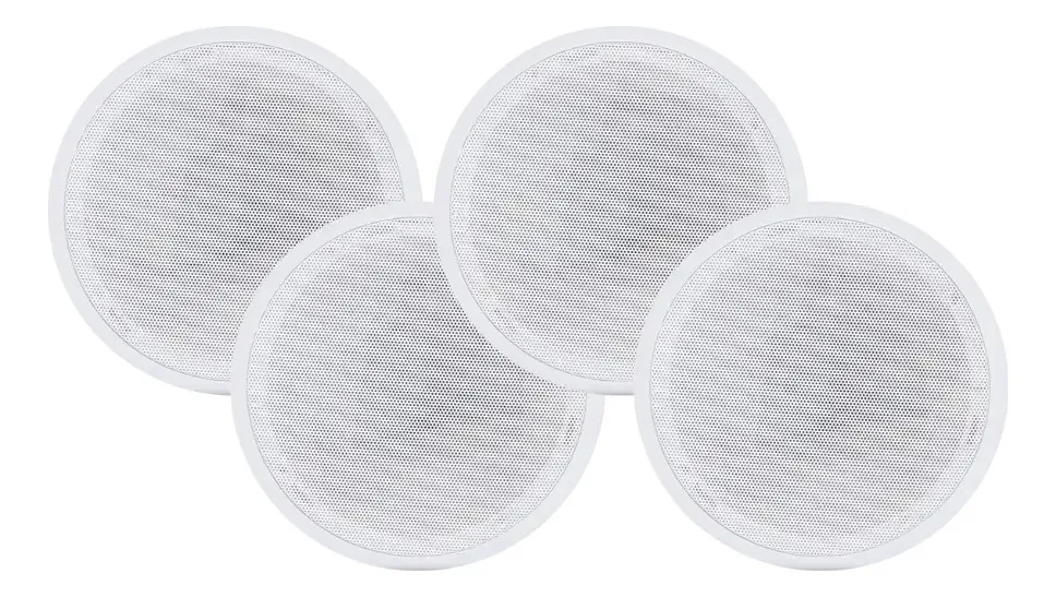4 Caixas De Embutir Teto Arandela 6pol 55w Som Ambiente Cor Branco