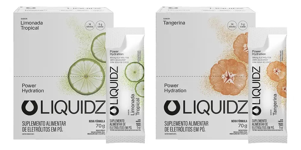 Liquidz Eletrólitos Zero Açúcares 2 Sabores 2cx c/14 Sachês