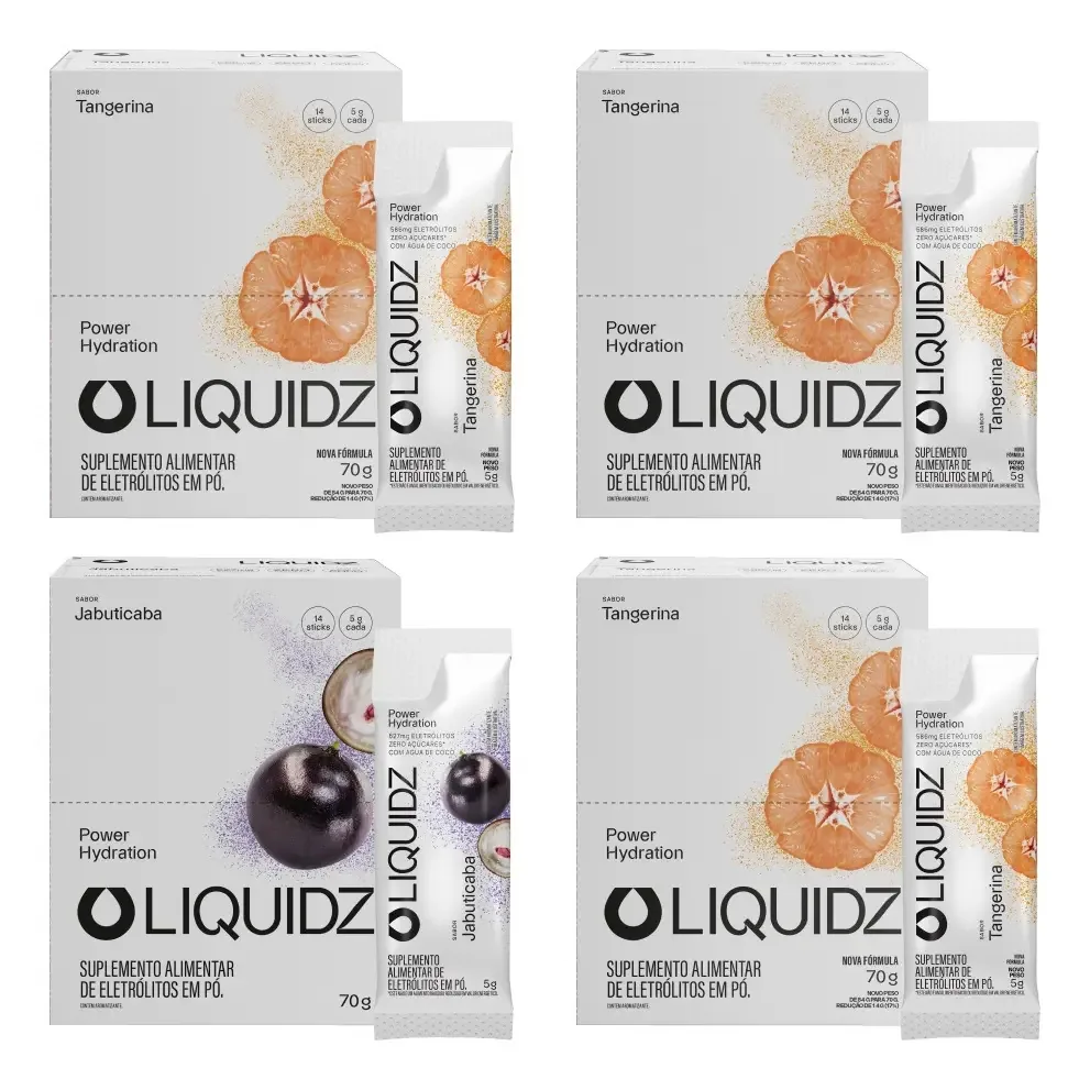 Liquidz® - Eletrólitos Zero Açúcar 2 Sabores -4cx-56 Sachês