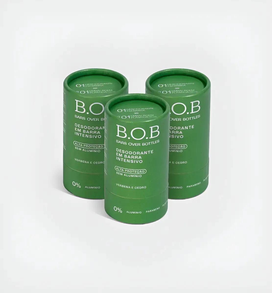Kit 3 Desodorantes Em Barra Natural Vegano Verbena B.o.b - Verbera E Cedro