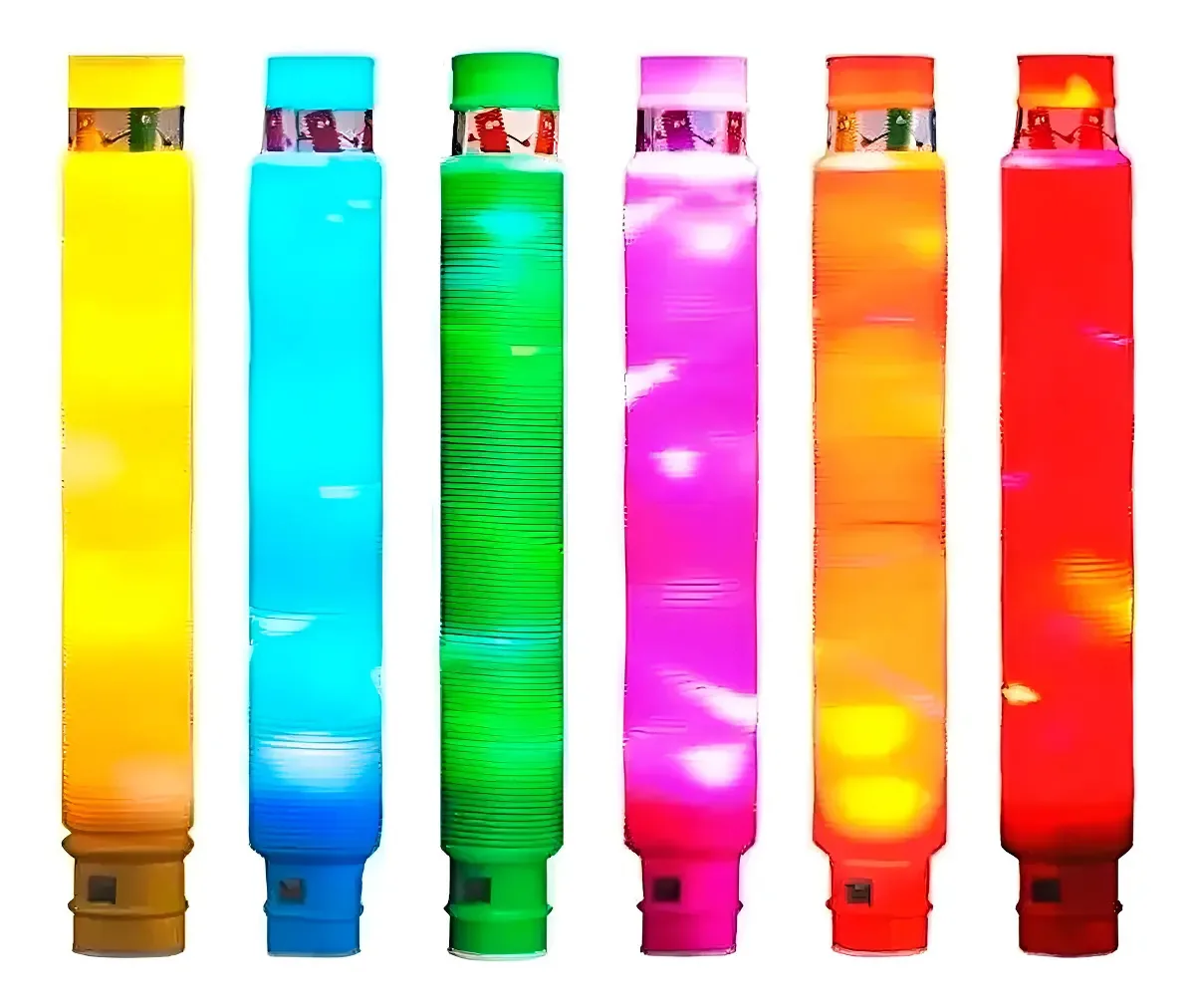 Kit 12 Pop Tube Led Fidget Toy Colorido Brinquedo Sensorial Educativo