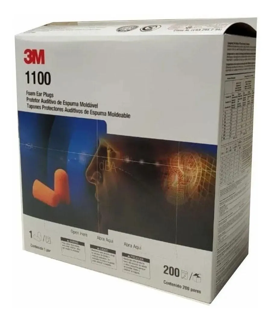 Kit 200 Pares Protetor Ouvidos Abafador Auricular 3m 1100