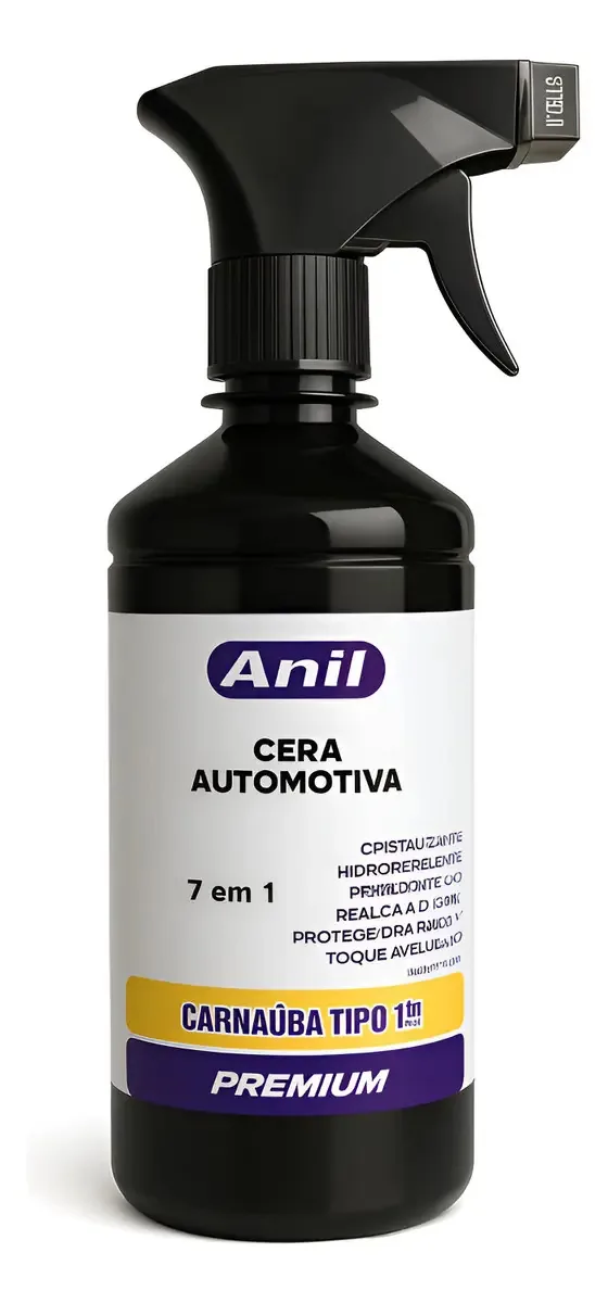 Cera Spray Carnaúba Automotiva Anil Soluções 500ml Brilho Espelhado