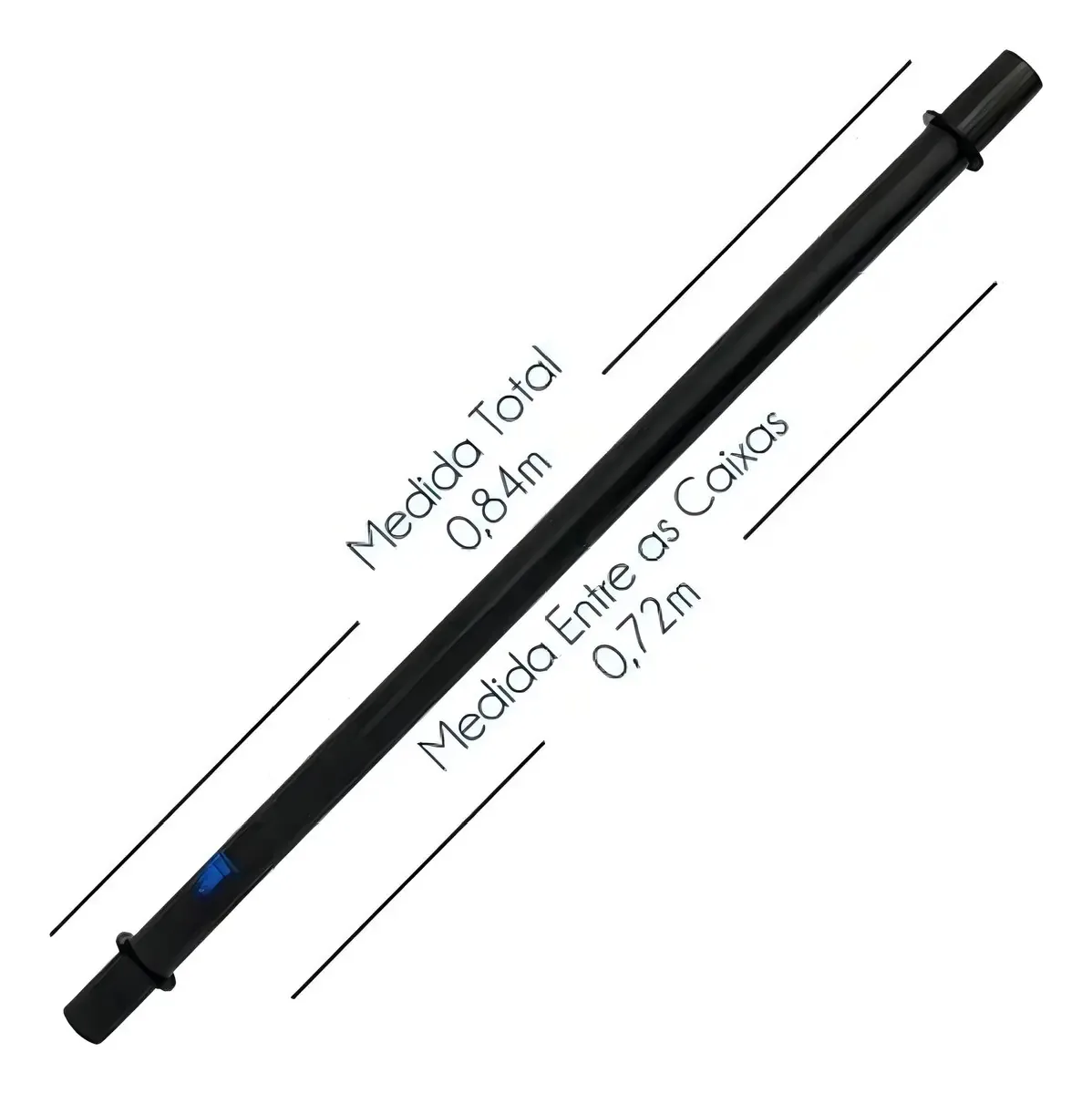 Extensor Suporte Prolongador Sub Alta 85cm Metal Preto