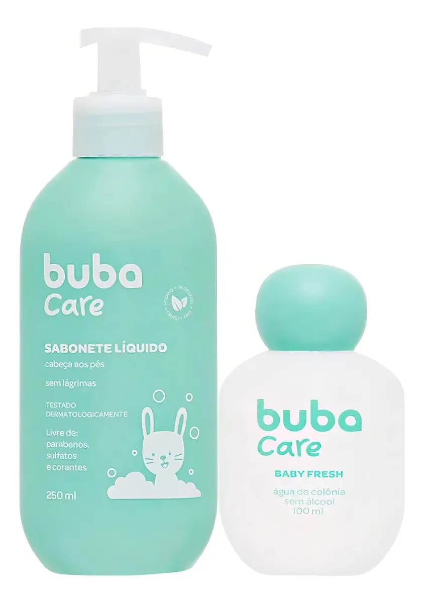 Kit Higiene Bebê Sabonete Líquido 250ml E Colônia 100ml Buba