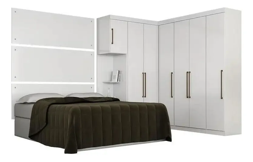 Quarto De Casal Módena Ambiente 08 Branco - Demóbile