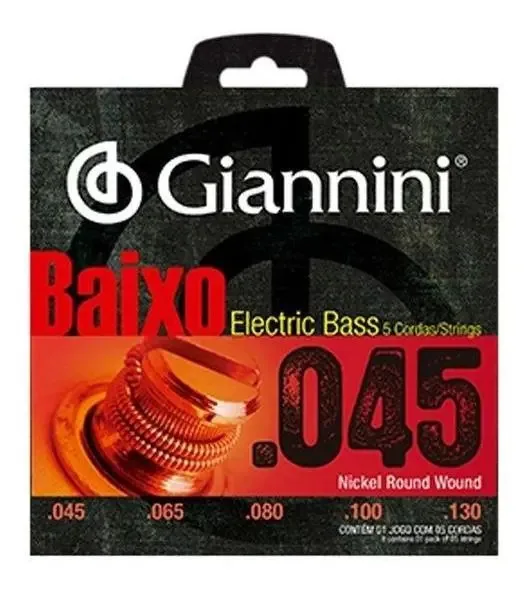 Encordoamento Cordas Giannini Para Baixo Pesado Geebrs5 0.45