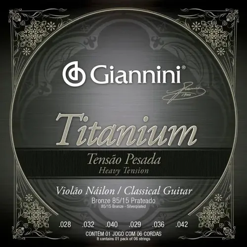 Encordoamento Violão Náilon Giannini Titanium 6 Cordas