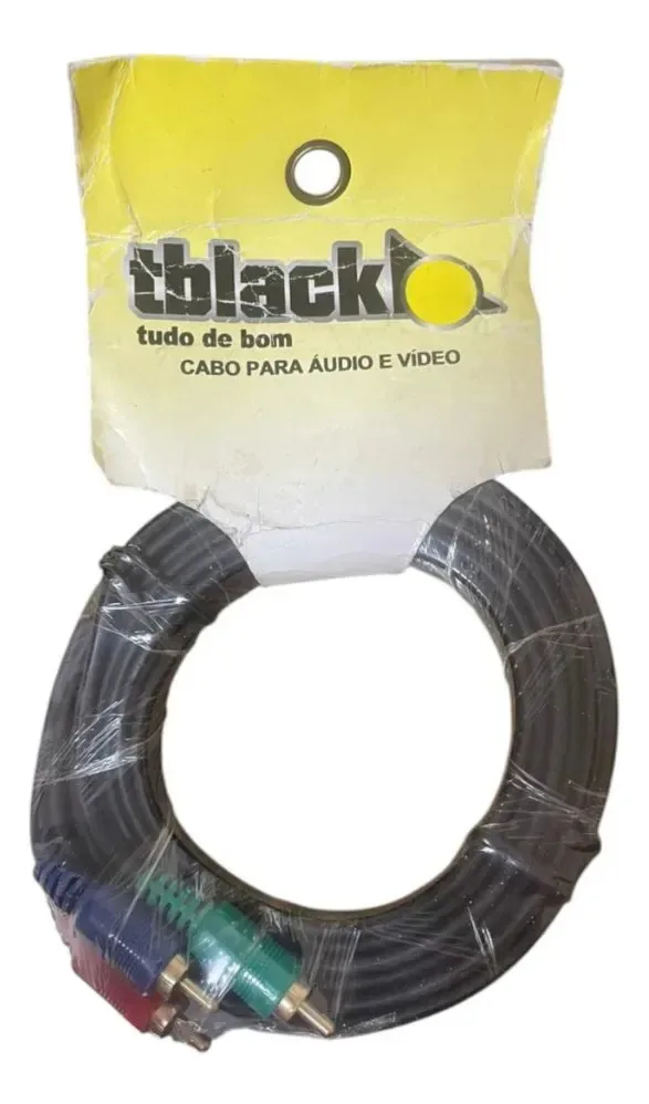 Cabo Rca Áudio E Vídeo 3 + 3 Macho 2 Metros Tblack