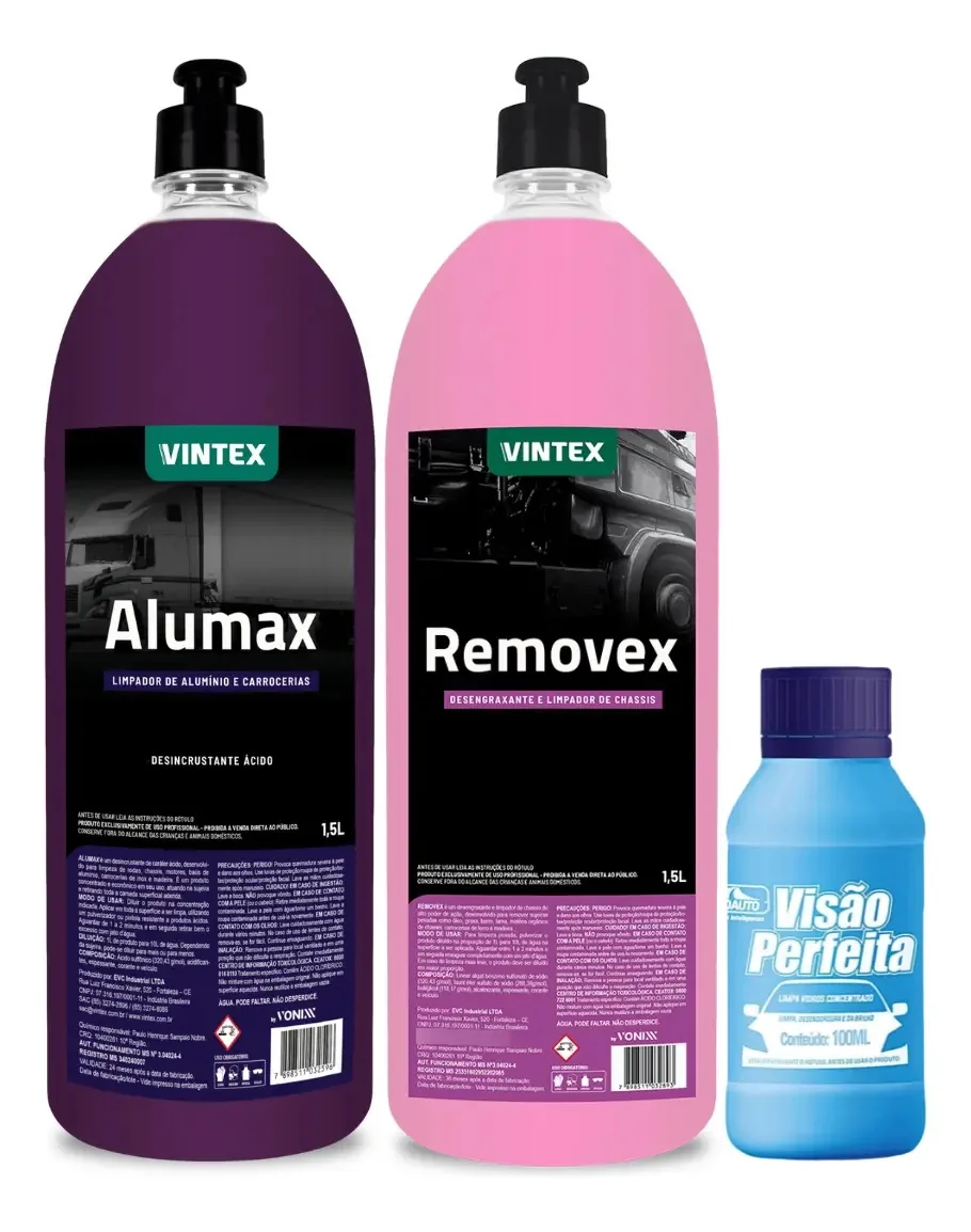 Alumax Limpa Baú + Desengraxante Removex 1,5l Vintex/vonixx