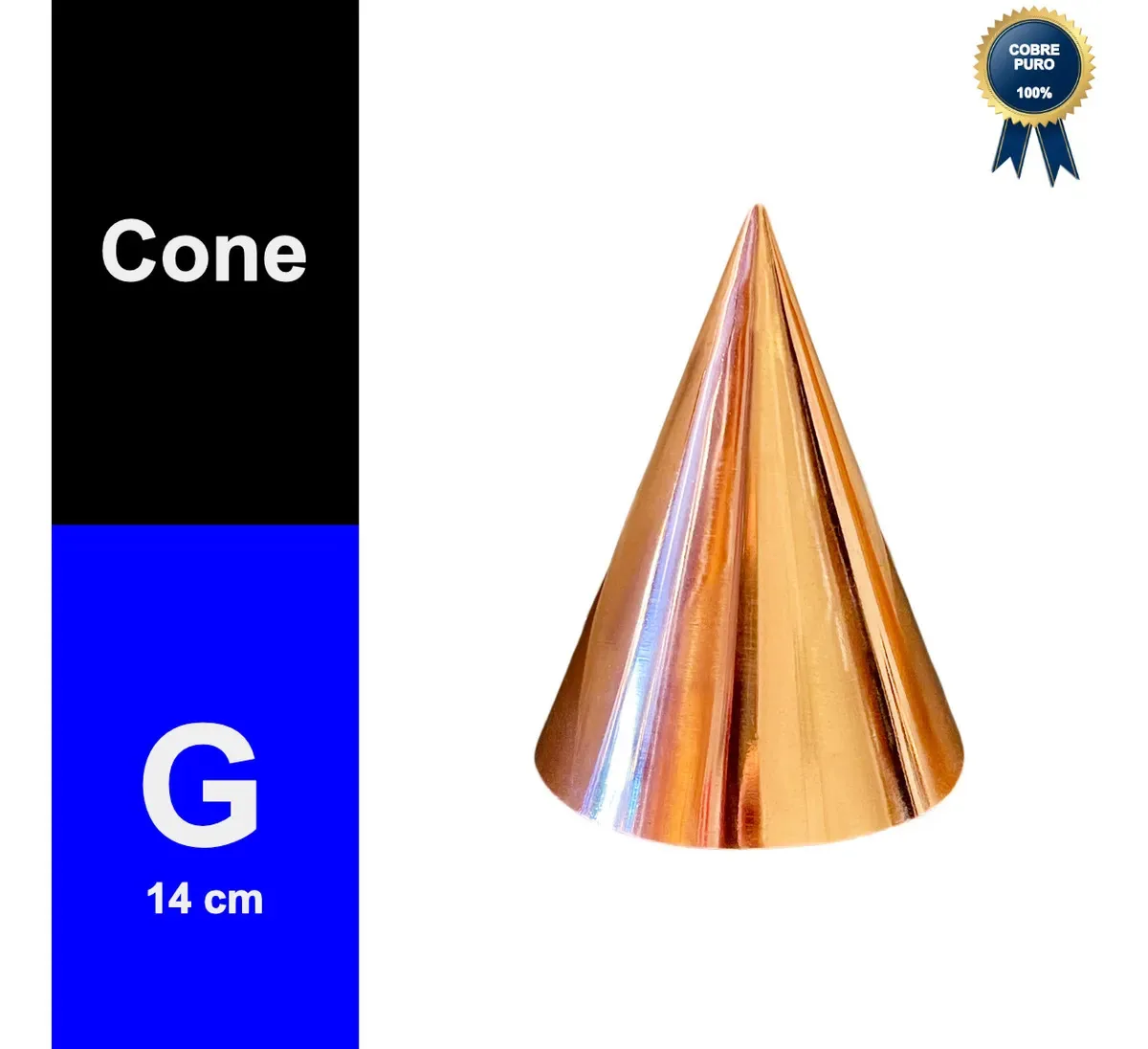 Cone de Cobre para Radiestesia e Radiônica 14cm