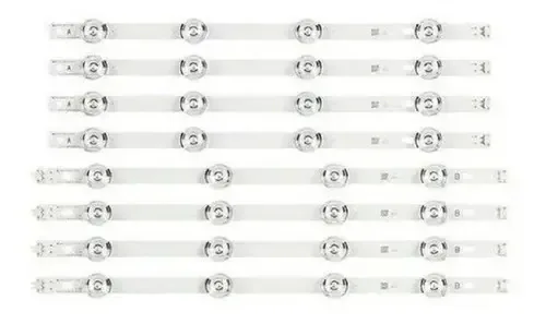 Kit Barras LED LG Compatível 42LB6200 42LB6500 Alumínio 8 Peças