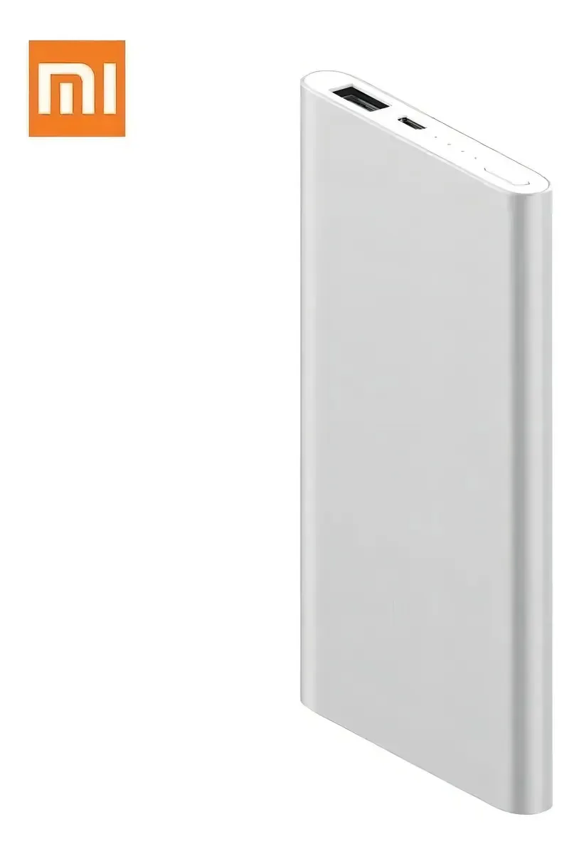 Carregador Power Bank iPhone Mi Xiaomi Power bank 2 5000mah Portátil Cor Prata