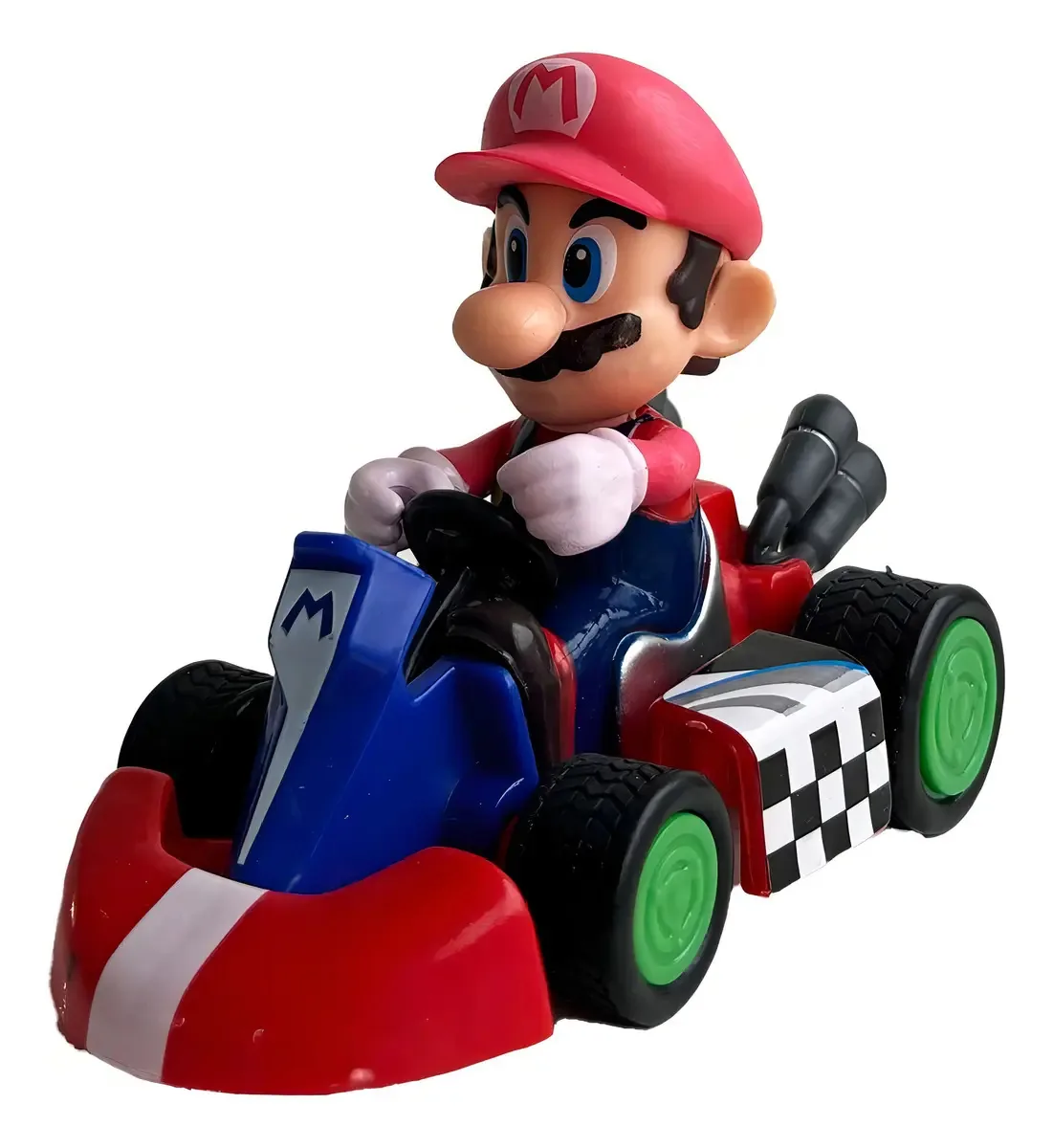 Figura Super Mario Kart com Carrinho de Metal Escala 1:32