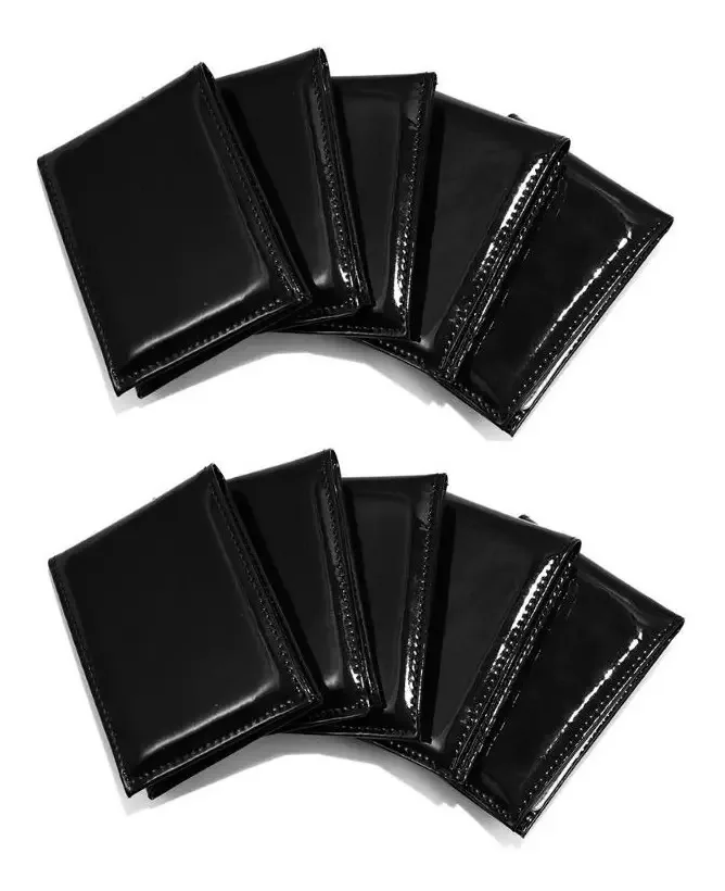Kit C/ 25 Carteiras Masculinas Atacado P/ Personalizar Cor Kit 25 Preto Verniz