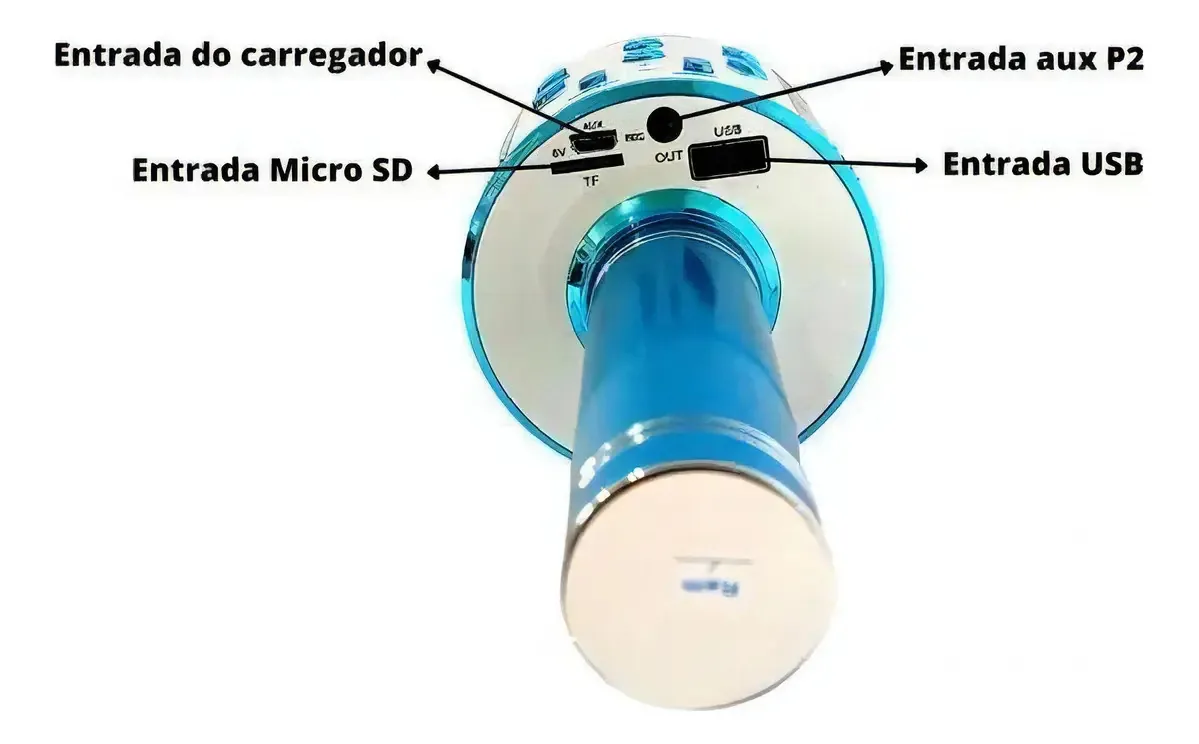 Microfone Karaoke Bluetooth Usb Led: Tecnologia E