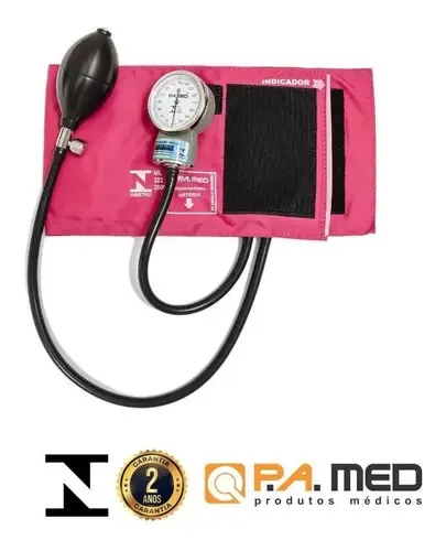 Aparelho Pressão Esfigmomanômetro Rosa Com Pamed