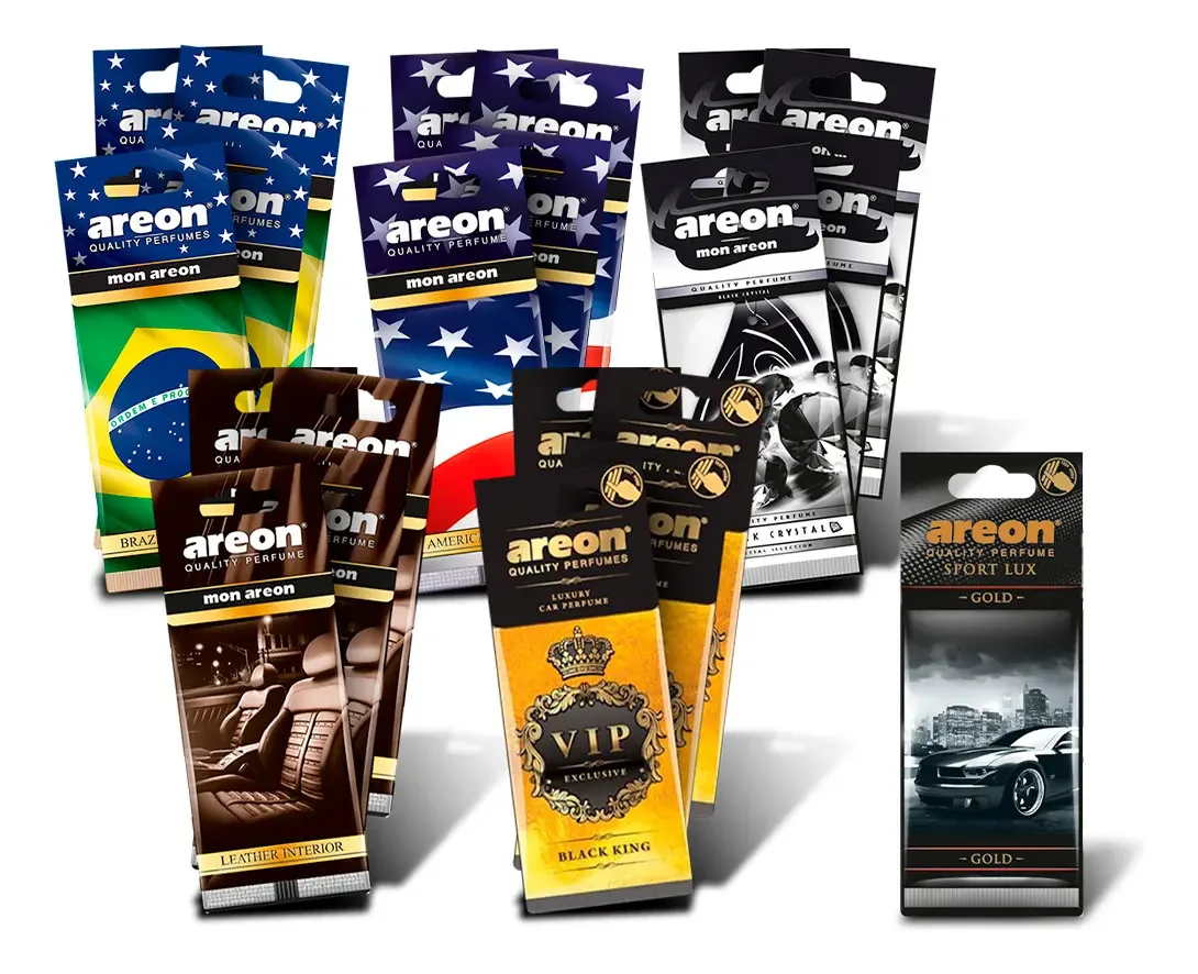 Kit 20 Aromatizantes Automotivos Areon Papel Fragrâncias Sortidas