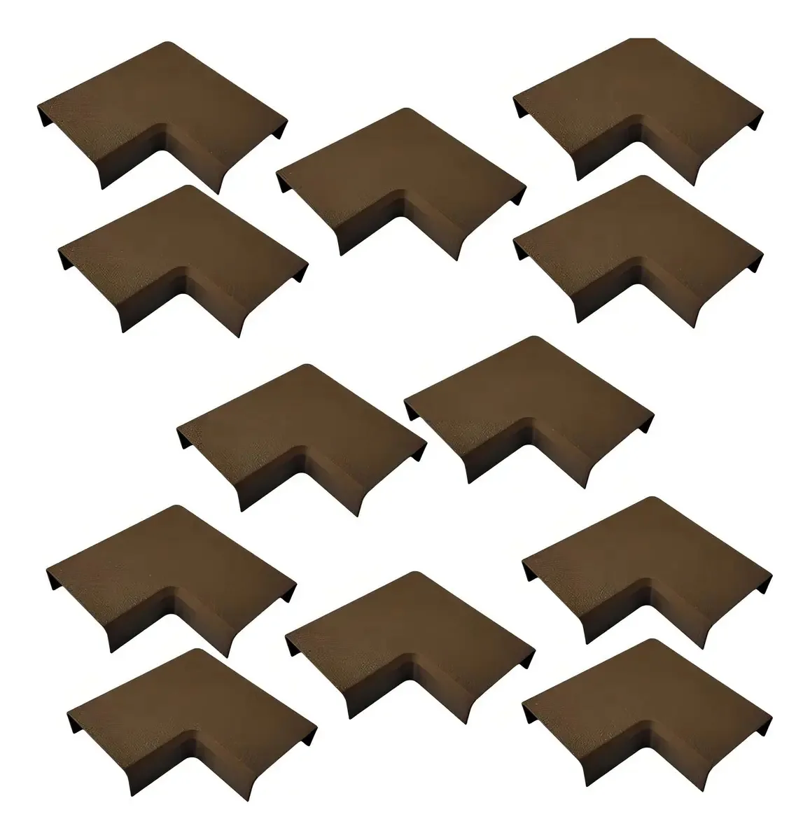 Cotovelo 12x Plástico Hidrolux 90° 20x10mm Mogno Conexão Canaleta Elétrica
