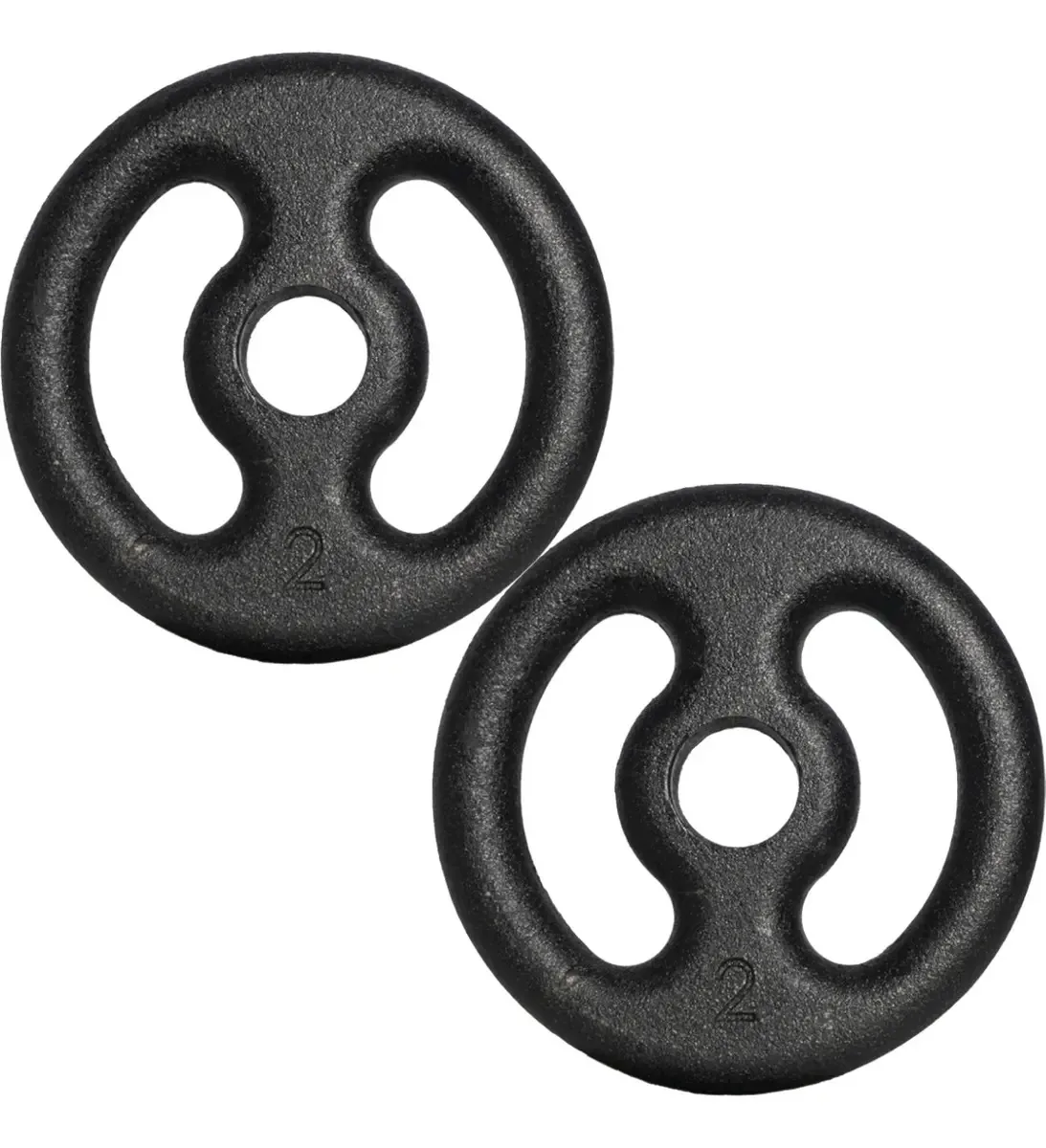 Anilhas Pintada de Academia 2x2kg P/ Barras E Halteres Treino de Musculação Cor Preto