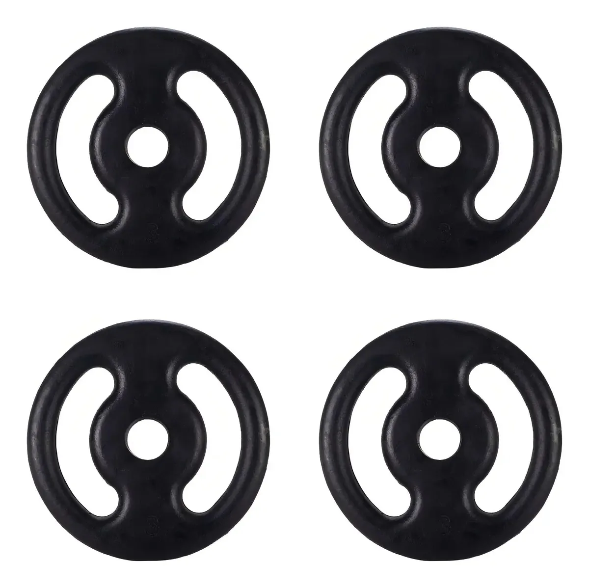 Anilhas Pintadas 4x3kg P/ Barras E Halteres Academia Cor Preto