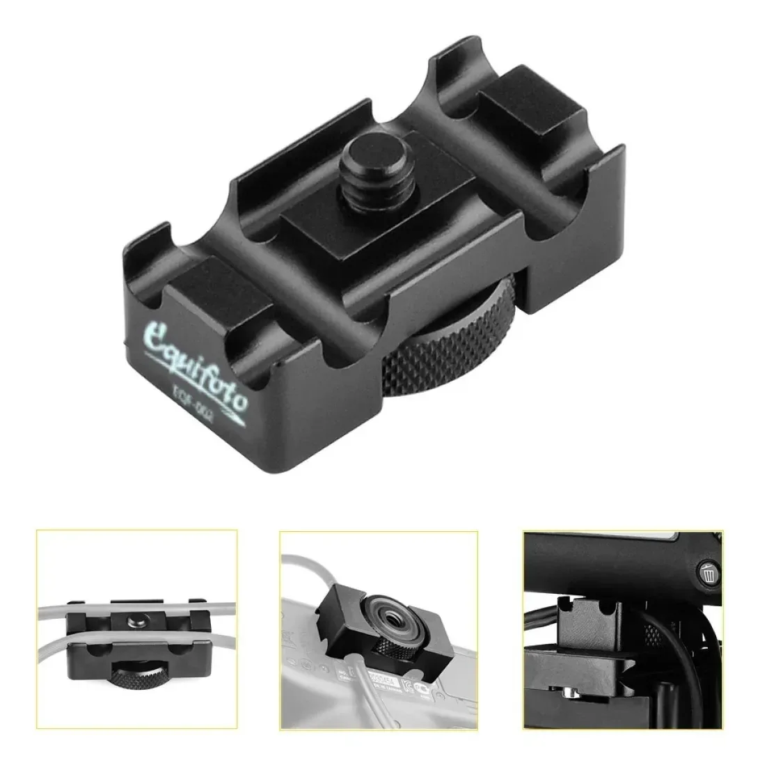 Suporte Braçadeira Adaptador Clamp De Base Para Fixação E Organização De Cabos E Fios Em Câmeras Fotograficas E Vídeo Dslr Mirrorless