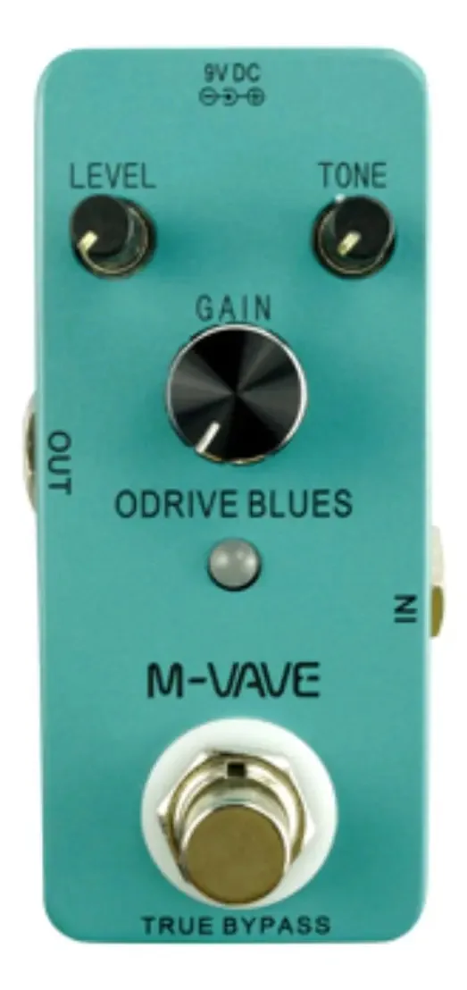 Pedal Overdrive M-Vave Nano Blues Engine para Guitarra Azul