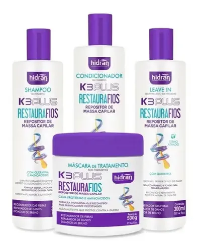 Kit Hidran K3 Plus Restauração Recupera Elasticidade Do Fio