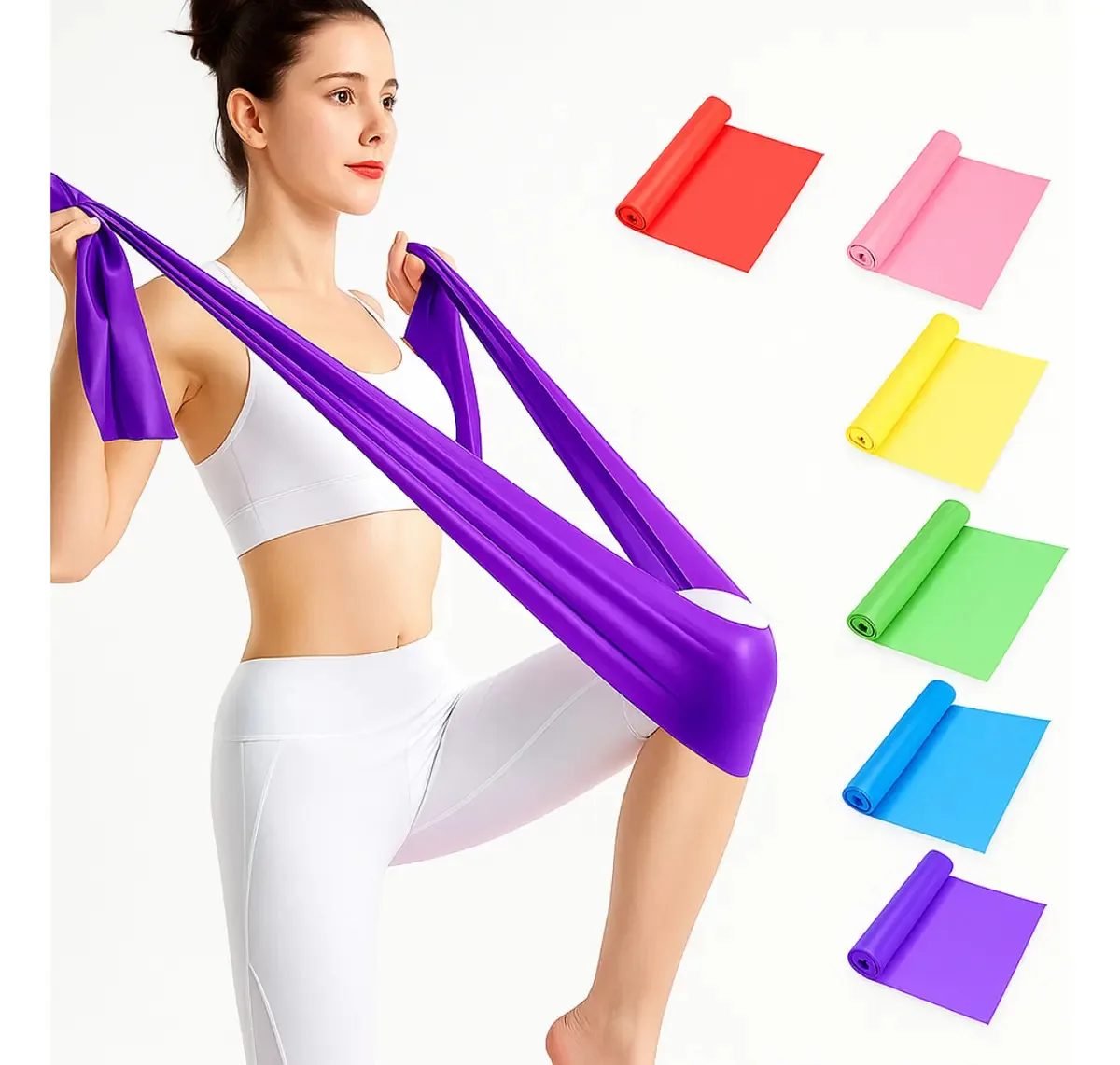 Kit 3 Faixas Elásticas Band Fisioterapia Exercício Cor Azul