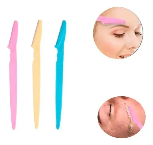 Lâmina De Sobrancelha Feminina Dermaplaning Kit C/3 Navete