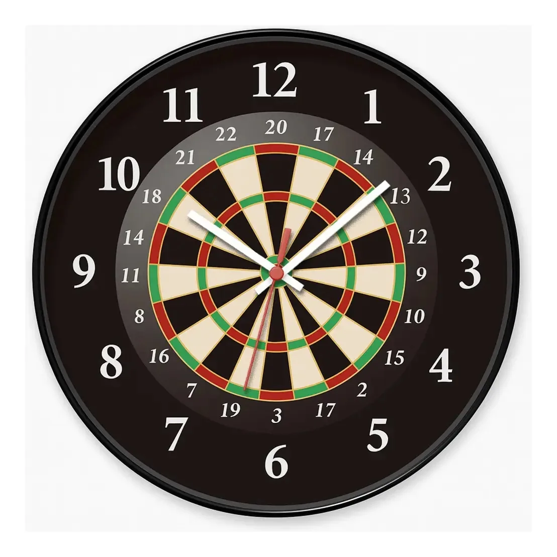 Relógio De Parede Jogos De Lazer Dardos Sinuca Decor 29 Cm Estrutura Adesivado Fundo Esportes05