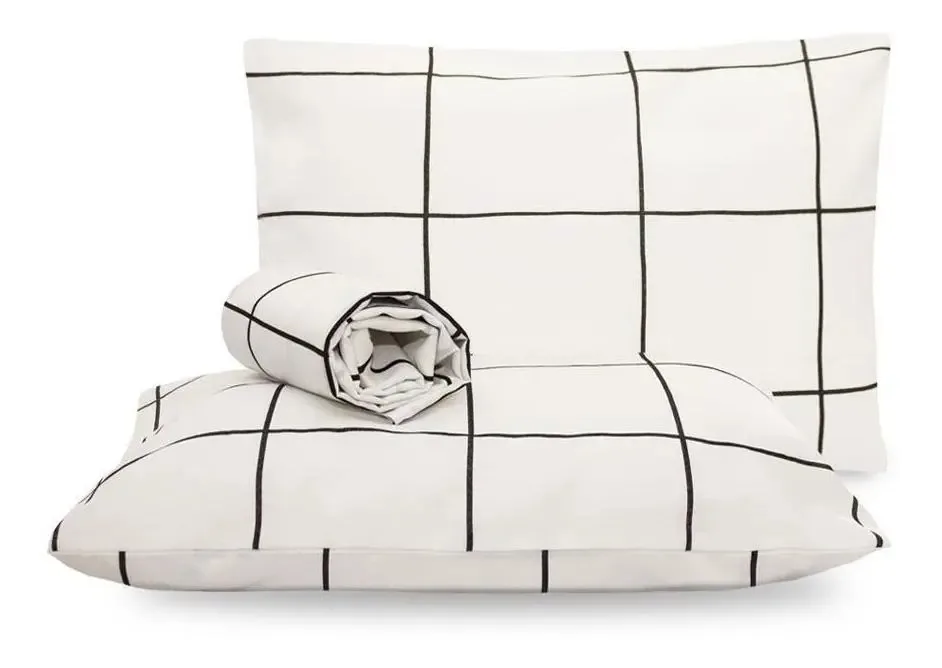 Jogo Cama King Estampado 3 Peças Classic - Geométrico Grid