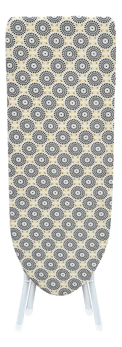 Tabua Mesa Passar Roupa Extra Forte + Porta Ferro De Passar Liso Branco
