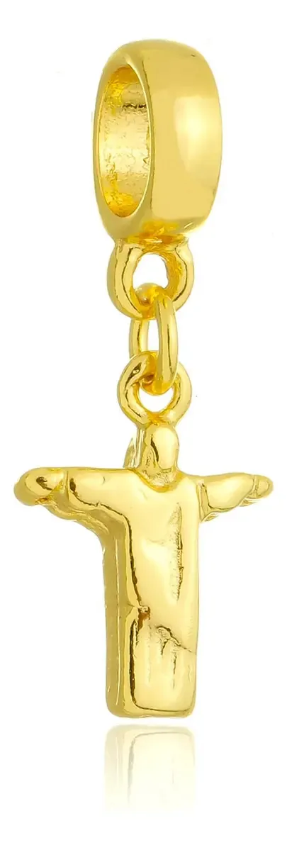 Pingente Berloque Cristo Banhado a Ouro para Pulseiras e Colares