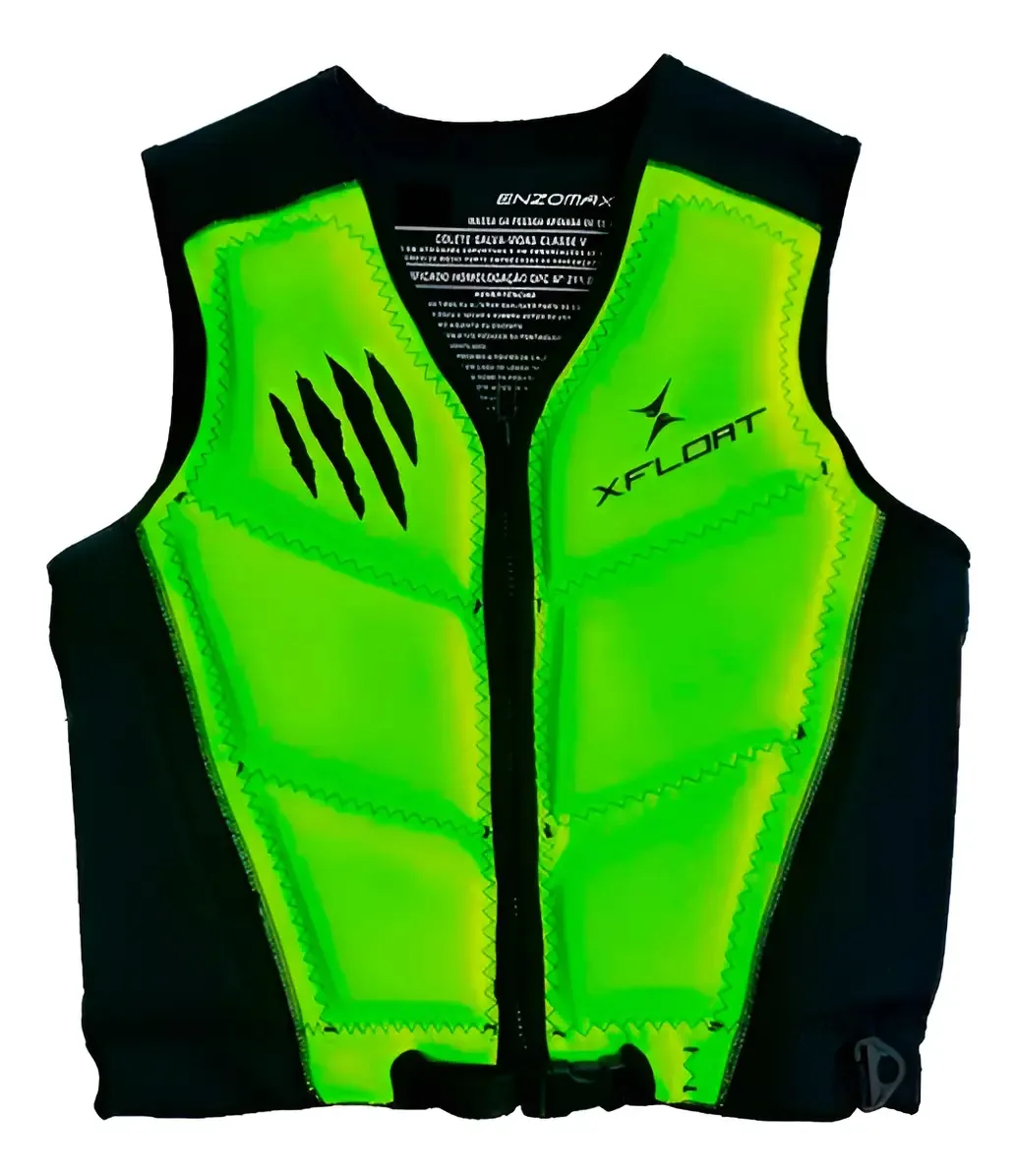 Colete Salva Vidas Homologado X-float Enzo Jet Ski Wakeboard Cor Verde Tamanho M
