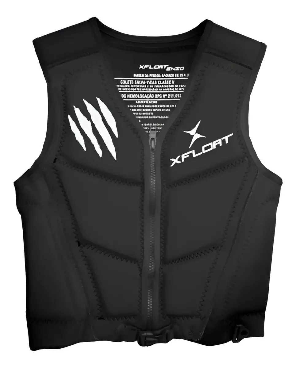 Colete Salva Vidas Homologado X-float Enzo Jet Ski Wakeboard Cor Preto Tamanho M