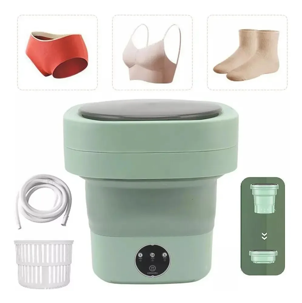 Eficiência Compacta: Mini Máquina Lavar 6,5l Dobrável Roupa