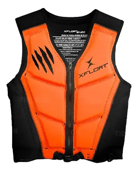Colete Salva Vidas Homologado X-float Enzo Jet Ski Wakeboard Cor Laranja Tamanho Eg