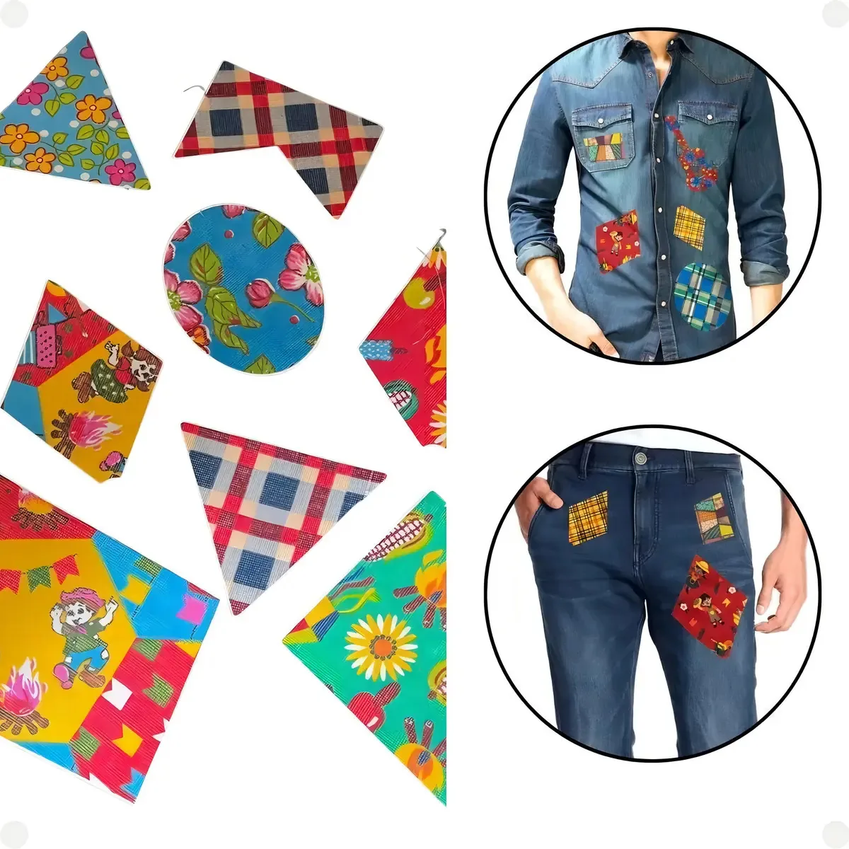 Kit Com 50 Und Remendo Junino Prático Não Precisa Costurar