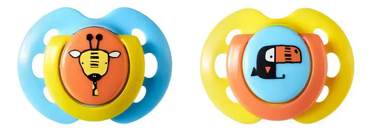 Kit Chupetas Case Esterilizada 0-6m Fun Tommee Cor Azul E Amarelo