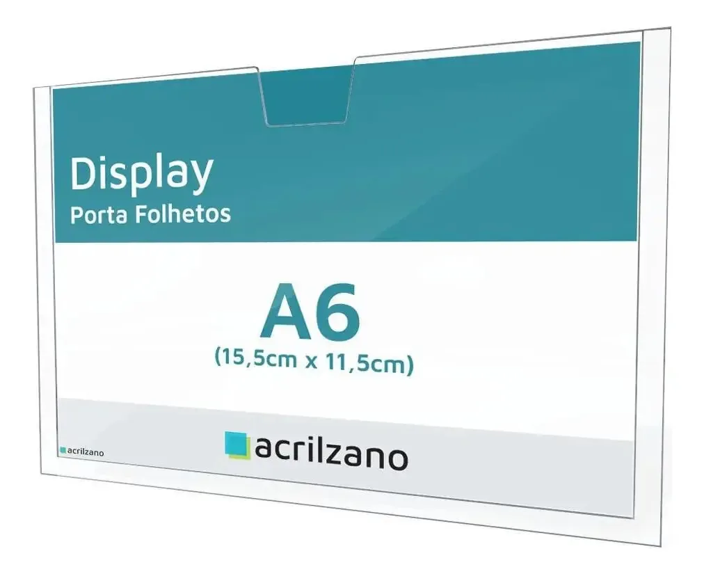 Display De Parede Avisos Informação A6 Horizontal Com Fita