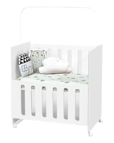 Mine Berço Infantil Madeira Moises Bebe Com Colchão Cercado