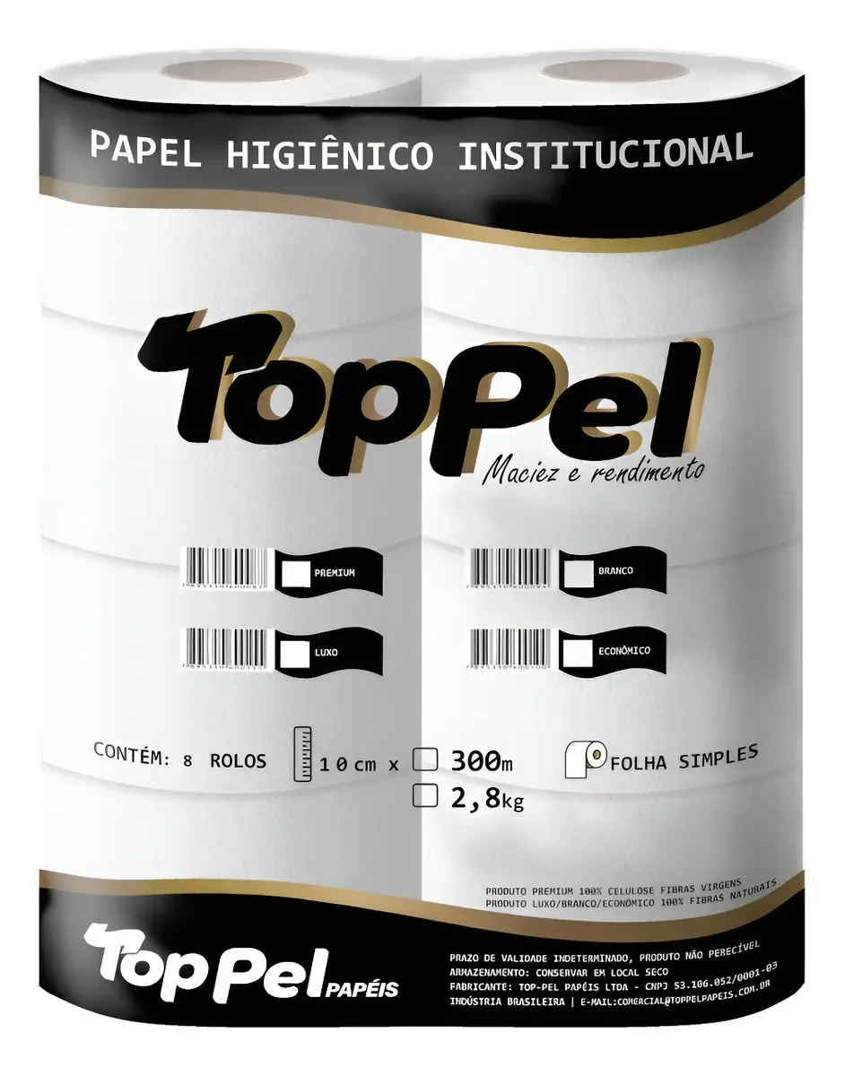 Papel Higiênico Folha Simples 8rolos Premium Alto Rendimento