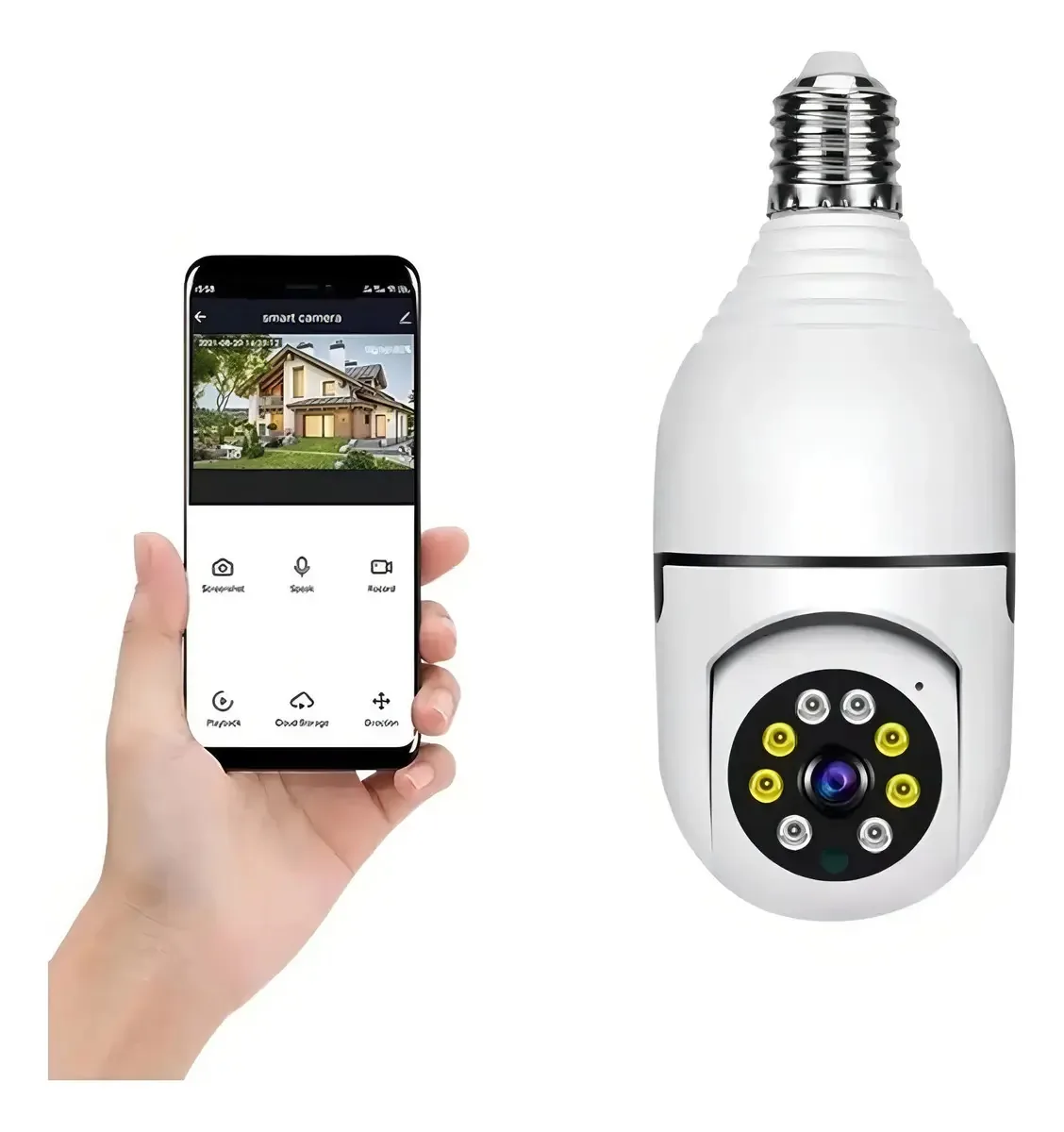 Câmera Segurança Lâmpada 360 Wifi Ip Full Hd Visão Noturna
