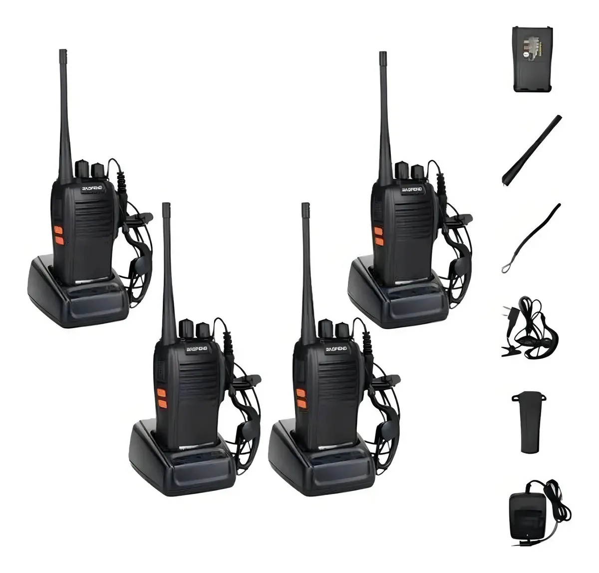 Kit 4 Rádios Comunicadores Uhf/vhf Walkie Talkie Baofeng Bf