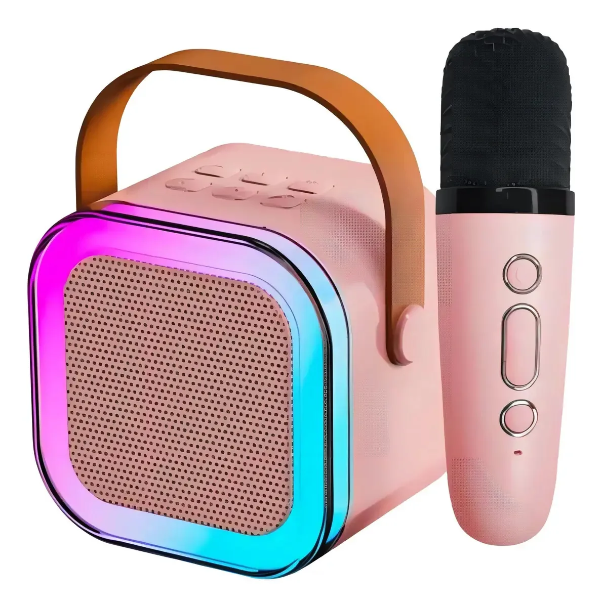 Mini Karaokê Caixa Som Bluetooth E 1 Microfone Portátil