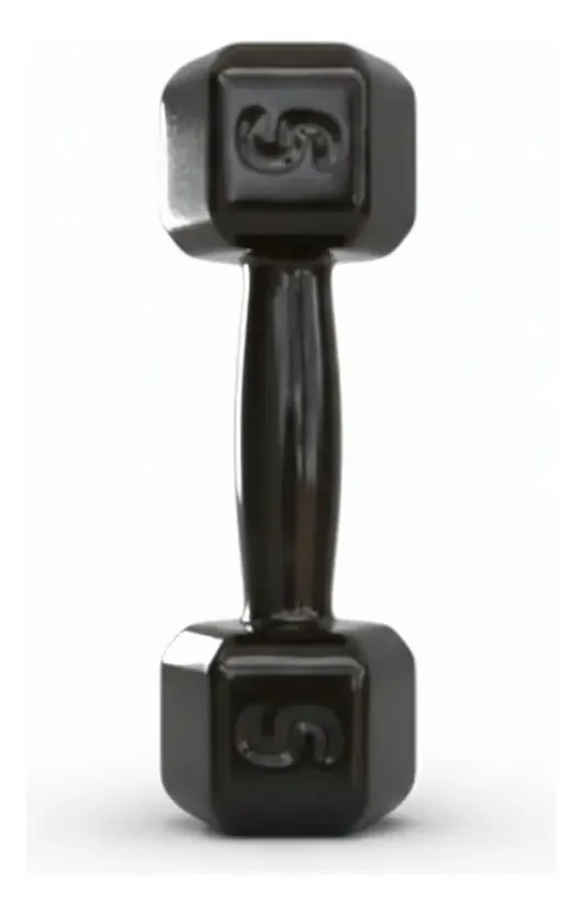 Halter 5kg Sextavado Emborrachado Dumbbell Fitness Musculação Casa Gym Academia