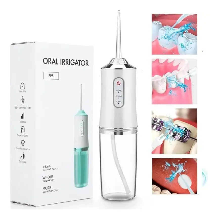 Irrigador Oral Portátil PPS Jato D'água Para Limpeza De Próteses